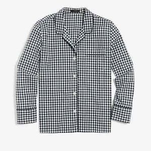 J. Crew Woman's Poplin Shirt Navy White Check